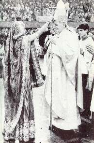 The Satanist Wojtyla soliciting divine worship for himself!